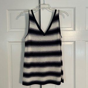 Lafayette 148 Navy/White Ombre Striped Tank Sz. S